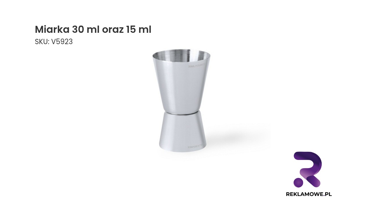 Podwójna miarka z pojemnościami 30 ml oraz 15 ml