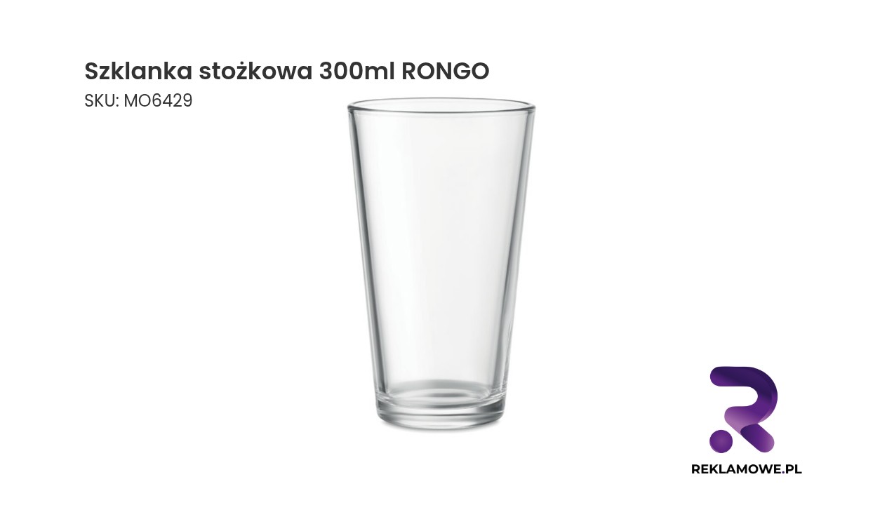Szklanka stożkowa 300ml RONGO Szklanka stożkowa RONGO o pojemności 300 ml