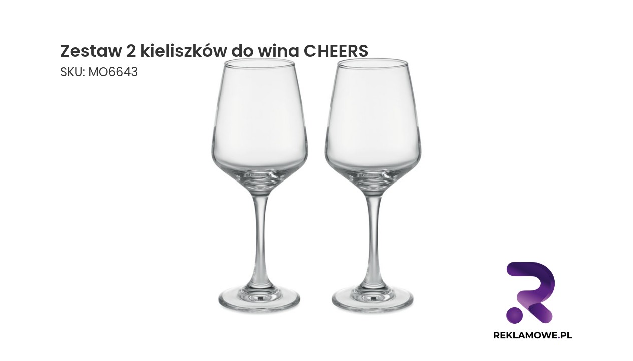 Zestaw dwóch eleganckich kieliszków do wina Cheers