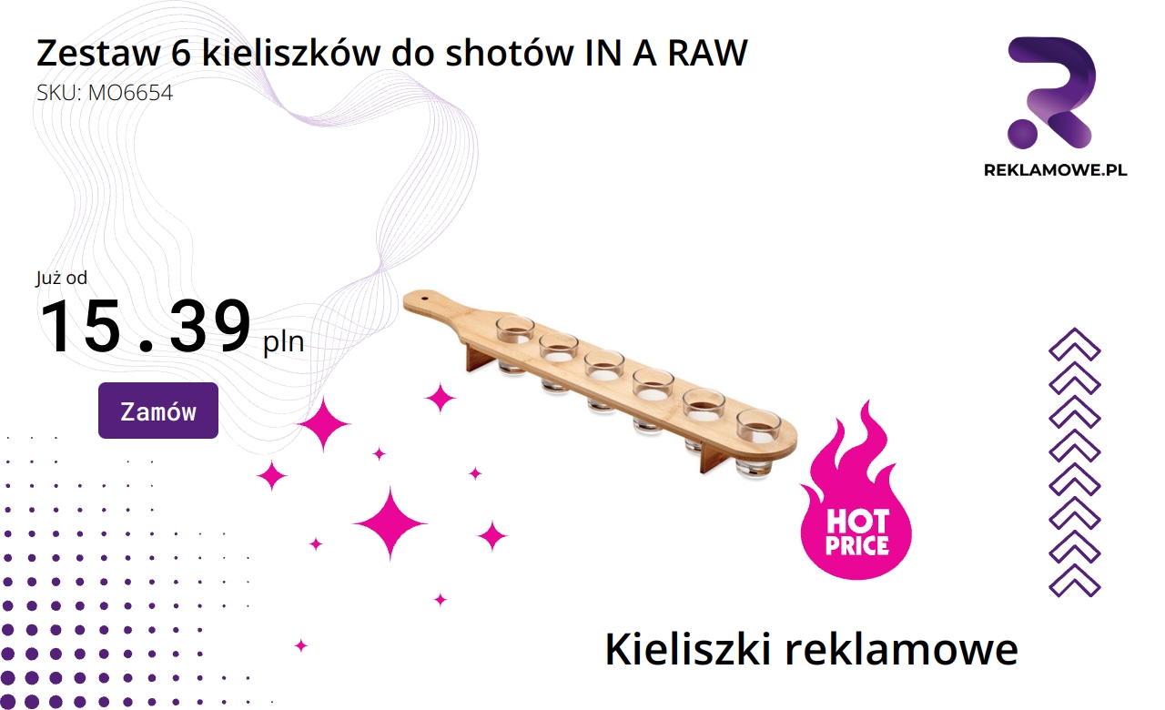 Zestaw sześciu kieliszków do shotów IN A RAW