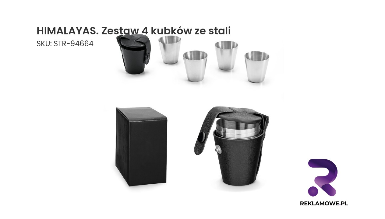 HIMALAYAS. Zestaw 4 kubków ze stali nierdzewnej 25 ml HIMALAYAS zestaw 4 kubków ze stali nierdzewnej