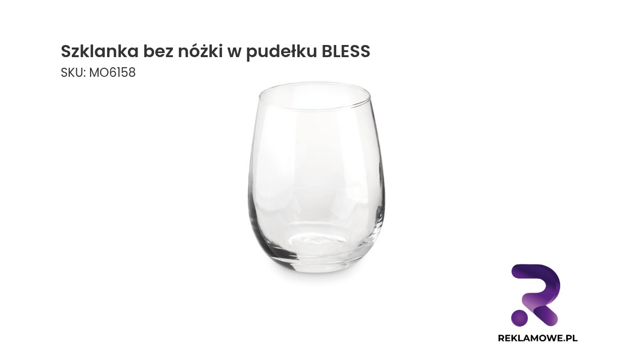 Szklanka bez nóżki w pudełku BLESS Szklanka bez nóżki marki BLESS zapakowana w eleganckie pudełko
