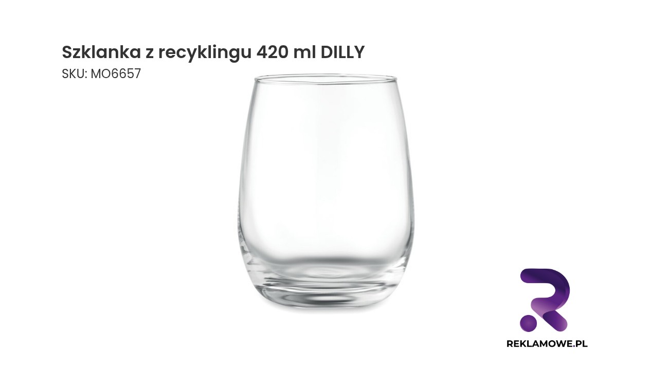 Szklanka z recyklingu 420 ml DILLY Szklanka z recyklingu 420 ml DILLY