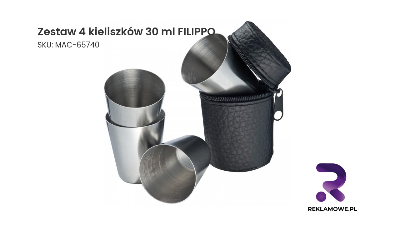 Zestaw 4 kieliszków 30 ml FILIPPO – eleganckie kieliszki do serwowania alkoholu